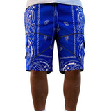 Bonsir Hip Hop Mens Cargo Shorts Fashion Graphic Print Zip-up Patch Pockets Straight Short Pant Streetwear Men Clothing Vintage Shorts