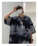 Bonsir Men Summer New Hot Hip Hop Streetwear Fashion T-Shirts Cotton Oversized Top Tees Mens Casual Tie-Dye O-Neck Short Sleeve T Shirt