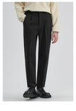 Bonsir Winter Fall New Fashion Men's High End Woollen Casual Ankle Length Pants Businessmen Korean Style Thicken Warm Versatile Trouser