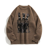 Bonsir Korean Men's Big Dog Sweater Men's Autumn Winter New Retro Trendy Knitwear Unisex Pullover Suéteres Jumpers Suéteres Homme