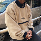 Bonsir Spring Fashion Patchwork Sweatshirts Mens Casual Loose Long Sleeve Zipper Stand Collar Mens Hoodie Leisure Men Streetwear
