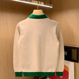 Bonsir Spring Autumn Knitting Polo Shirt Men Casual Turn-down Collar Button Fashion Color Stripe Slim Tops Ice Silk Knitting T-shirts