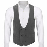 Bonsir Men's velvet double-breasted one-piece men's suit vest V-neck slim-fit fashion custom wedding vest