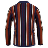 Bonsir New Spring Autumn Men Sweater Shirt Dtripe Splicing Color Slim Stretch Knit Tops Long Sleeve Polo Business Casual Male Clothing