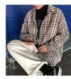 Bonsir Plaid large jacket men's coat spring autumn new fashion Plaid loose top trend large winter military jackets fall Genuine