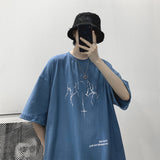 Bonsir Summer Lightning Graphic Men's T-shirts Gothic New Short Sleeve Tops Fashion Brand Male Harajuku Tee Shirts