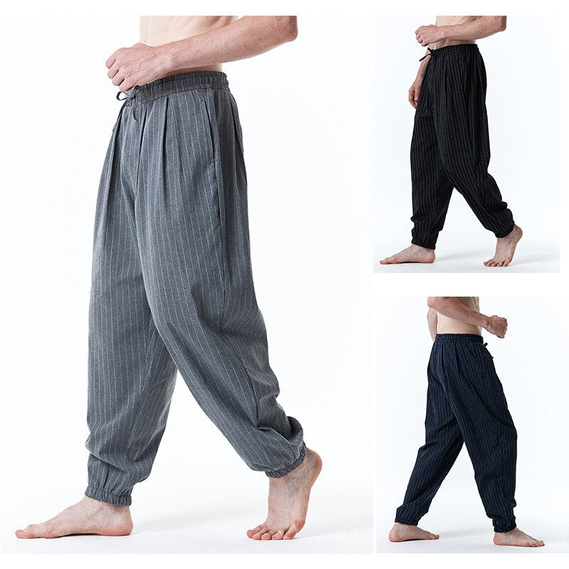 Bonsir Men Pants New Men's Loose Pants Male Casual Fashion Color Pants Trousers Stripe Plus Size Sweatpants