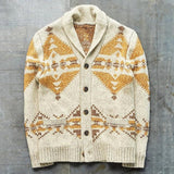 Bonsir Mens Knitted Coat Long Sleeve Jacquard Pocket Sweater Cardigan Jacket Solid Thick Warm Casual Cardigan Knitting Sweatercoat