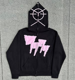 Bonsir Y2K Harajuku Zipper hoodie women's clothing 2023 printed pattern fashion men's women's streetwear Goth loose sweatshirt hoodie