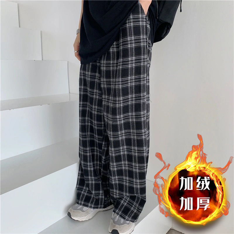 Bonsir Summer/Winter Plaid Pants Men S-3XL Casual Straight Trousers for Male/Female Harajuku Hip-hop Pants