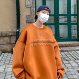 Bonsir Parchwork Men Gray Sweatshirts  Autumn Bubble Letter Graphic O Neck Hoodies Korean Style Fashion Unisex Pullovers