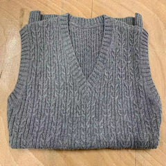 Bonsir Autumn New Knitted Vests Men Sweater Vest Casual Sleeveless Sweaters Mens V-neck Solid Color Casual Pullover Knit Coats