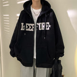 Bonsir Letter Foaming Printing Men's Hooded Cardigan Coat New Fashion Male Loose Zippers Hoodeis Unisex Autumn Jackets