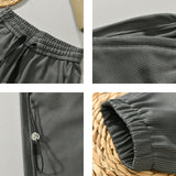 Bonsir Japan Style Spring Summer Fashion Men's Solid Color Basic Vintage Pants Teens Versatile Elastic Waist Bunch Leg Casual Trousers