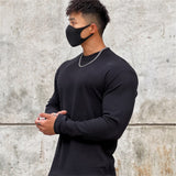 Bonsir Spring New Fitness Long-sleeved T-shirts Men O-Neck Solid Color Sweatshirt Casual Oversized Tops Running Sports Loose Clothes