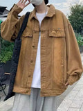 Bonsir American Vintage High Street Denim Jacket Men's Autumn Tide Gradient Tie-Dye Hip Hop Streetwear Punk Motorcycle Loose Jacket