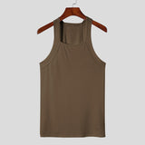 Bonsir Summer Mens Sexy Tight Tank T-shirt Fashion Shoulder Strap Splicing Waistcoat Sports Fitness T Shirt Vest For Men Clothing