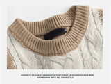 Bonsir Sweater Men Winter New Japanese Bear Embroidery Pocket Knit Pullovers  Woman Vintage Hip Hop Streetwear Oversized Sweater