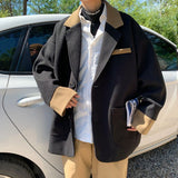 Bonsir Winter Woolen Coat Men Warm Fashion Casual Short Woolen Coat Men Korean Loose Casual Woolen Blazer Mens Thicke Suit Jacket M-2XL