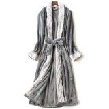 Bonsir Bathrobe Men Robe Kimono Men Robes Bath Men Sleepwear Mens Robes Long Sleeve Nightgown Fall/winter Coral Fleece Couples Home