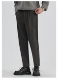 Bonsir Winter Fall New Fashion Men's High End Woollen Casual Ankle Length Pants Businessmen Korean Style Thicken Warm Versatile Trouser