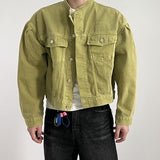 Bonsir Spring Short Denim Jacket Men Slim Fit Fashion Casual Pocket Denim Jackets Mens Streetwear Korean Hip-hop Bomber Jacket Men