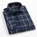 Bonsir Mens Designer Clothes Plaid Flannel Casual Shirt Long Sleeve 100Cotton High-quality Brand Fahison Spring Autumn Regular Blouses