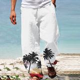 Bonsir Casual Loose Drawstring Waist Men's Pants Spring Summer Fashion Graphic Printed Beach Long Pant Hawaii Men Vacation Trouser