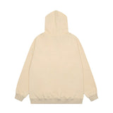Bonsir Dog and Letter Painted Pullover Terry Hooded Hoodies Men's and Women's High Street Retro Casual Oversized Baggy Sweatshirts