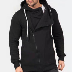 Bonsir Fashion Irregular Zip-up Solid Hooded Jackets For Men Autumn Winter Casual Long Sleeve Hoodies Cardigans Mens Trendy Streetwear