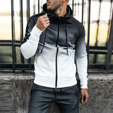 Bonsir Autumn Sweatsuits Men Tracksuit Slim Long Sleeve Zip-up Hooded Sweatshirt And Pants Suits Mens Gradient Fashion Two Piece Sets