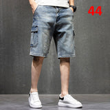 Bonsir Plus Szie 44 Denim Shorts Men Summer Jeans Shorts Baggy Cargo Shorts Fashion Streetwear Short Pants Male Big Size