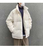 Bonsir Corduroy Winter Coat Men Puffer Jacket Autumn and Winter New Korean Style Long Ladies Over-the-knee Cotton Padded Keep Warm
