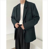 Bonsir Men's High-quality Casual Suit Jackets Formal Western-style Clothes Loose Black/brown/green Blazers Business Coats S-XL