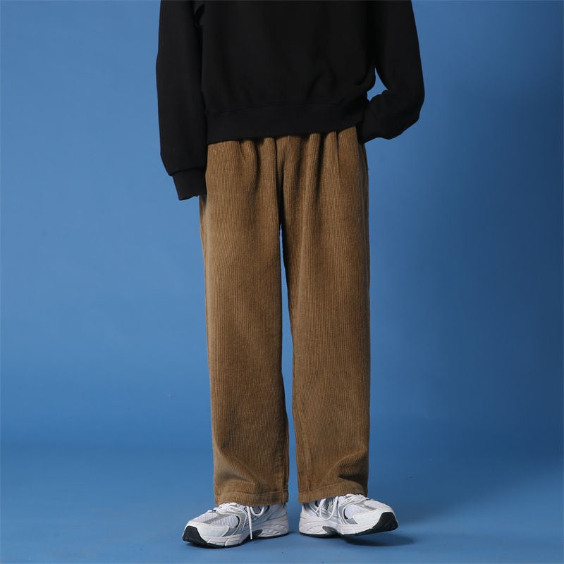 3COLORS Casual Wide Leg Pants Women's High Waist Elastic Solid