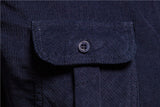 Bonsir Men's Shirt Cotton Lapel Casual  Spring Autumn Corduroy Shirts for Men Slim Solid Color Shirts Long Sleeve Tops EU Size