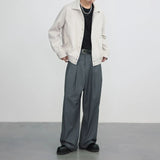 Bonsir Solid Long Pants Men's Fashion Casual Pants Man Spring Summer Fall Loose Pleated Suit Pants Original Trendy Design LGBT Clothing