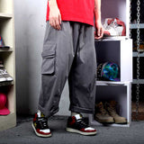 Bonsir Spring Summer Fashion Loose Baggy Trousers Men's Casual Cargo Pants Wide Leg Big Pocket Hiphop Harem Streetwear Clothing