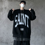 Bonsir Large Letter Men's Sweatshirts Spring Oversized Male Round Neck Hoodies Korean Style Fashion Unisex Basic Pullovers