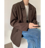 Bonsir Men's High-quality Casual Suit Jackets Formal Western-style Clothes Loose Black/brown/green Blazers Business Coats S-XL