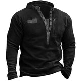 Bonsir Fashion Vintage Men Hoodie Pullover Outwear Solid Men Outdoor Fleece Warm Henley Collar Tactical Zip Pocket Sweatshrt Male Tops