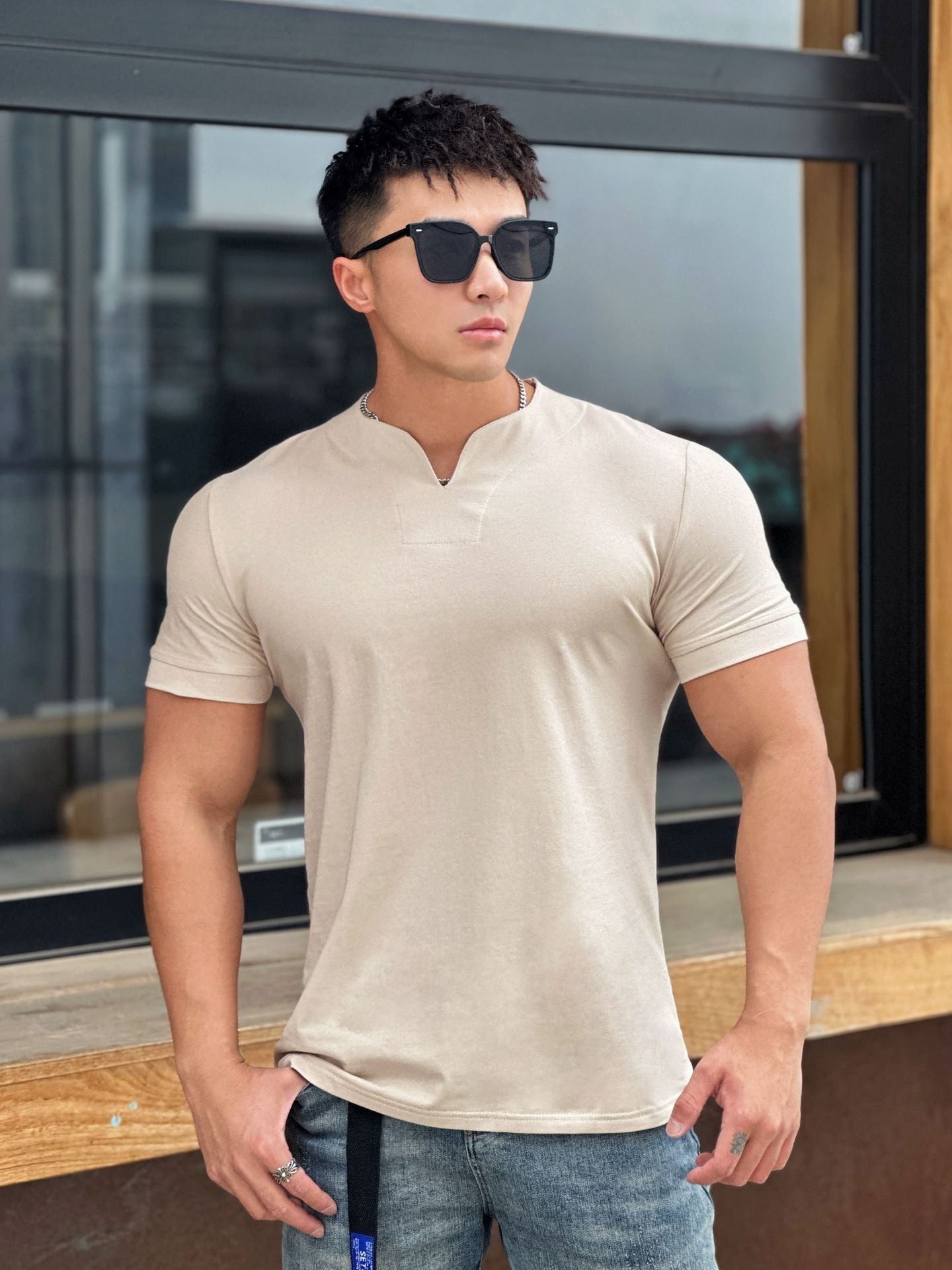 Bonsir New Arrived V neck short sleeve men t shirt Slim Fit t-shirt men Skinny casual summer tshirt camisetas hombre M-3XL