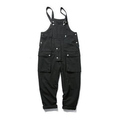 Bonsir Men's Retro Designer Overalls Workwear Sling Korean Loose Wide Leg Jumpsuit Streetwear Solid Color Men's Clothing