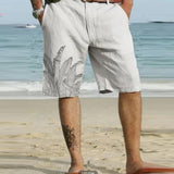 Bonsir Vintage Graphic Print Mens Shorts Beach Vacation Casual Loose Straight Short Pant 2023 Spring Summer Fashion Men Shorts Seaside