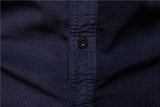 Bonsir Men's Shirt Cotton Lapel Casual  Spring Autumn Corduroy Shirts for Men Slim Solid Color Shirts Long Sleeve Tops EU Size