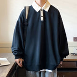 Bonsir Autumn Lapel Hoodie Men Fashion 4 Colors Casual Oversized Sweatshirt Men Streetwear Hip Hop Loose Pullover Hoodies Mens Hoody