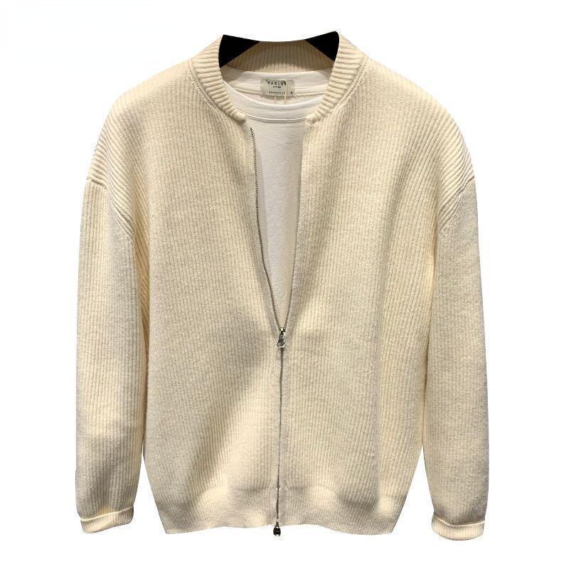 Bonsir Korean Clothes Winter New Mens Cardigan Solid Color Zipper Knitted Sweater Cardigan Men Japanese Casual Simple Sweater