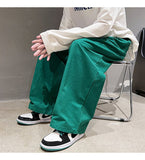 Bonsir Cotton Oversized Casual Pants Men Fashion Loose Wide Leg Pants Men Japanese Streetwear Hip Hop Straight Pants Mens Trousers