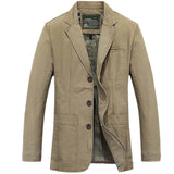 Bonsir Fashion Men Blazer Jacket Cotton Coat Casual Blazer Suits Military Style New Brand Man Clothing Plus Size M-4XL