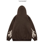 Bonsir Mens Black Streetwear Skull Hoodies Y2K Vintage Cardigan Skeleton Hoodie Men Oversized Zip Up Hooded Sweatshirt Tokyo Revengers